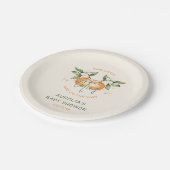 Assiettes En Carton Orange Citrus Two Little Cuties Twin Baby Shower (Angle)