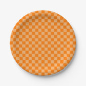 Assiettes En Carton Orange Combination Checkerboard par ShirleyTaylor (Devant)