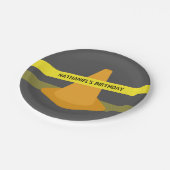 Assiettes En Carton Orange Cone Attention Construction Bande Anniversa (Angle)