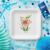 Assiettes En Carton Orange Daylily Flower Botanical Art (Fête)