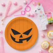 Assiettes En Carton Orange effrayant Jack O'Lantern fête d'Halloween (Fête)