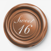 Assiettes En Carton Orange Épice Chandelle cire Sceau Douce goutte 16 (Devant)