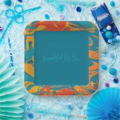 Assiettes En Carton Orange et Thanksgiving Turquoise (Fête)