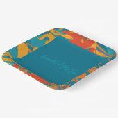Assiettes En Carton Orange et Thanksgiving Turquoise (Angulaire)