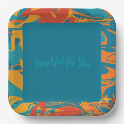 Assiettes En Carton Orange et Thanksgiving Turquoise (Recto)