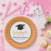 Assiettes En Carton Orange et vert, Graduation personnalisée (Fête)