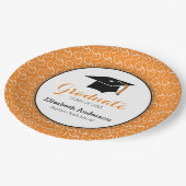 Assiettes En Carton Orange et vert, Graduation personnalisée (Angle)