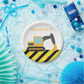 Assiettes En Carton Orange Excavator Construction Boys fête d'annivers (Fête)