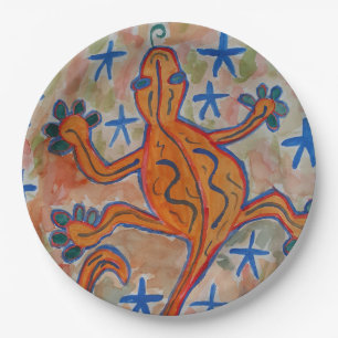 Assiettes En Carton Orange Gecko