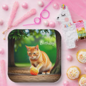 Assiettes En Carton Orange Kitty (Fête)