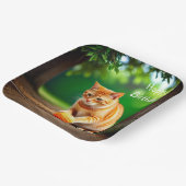 Assiettes En Carton Orange Kitty (Angulaire)