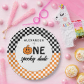 Assiettes En Carton Orange One Éffrayant Dude Halloween 1er anniversai (Fête)