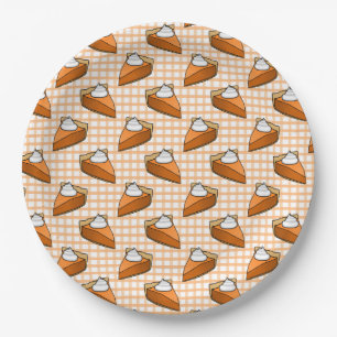 Assiettes En Carton Orange Plaid En vichy Citrouille tarte Thanksgivin