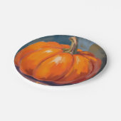 Assiettes En Carton Orange Pumpkin Halloween Thanksgiving Watercolor (Angle)