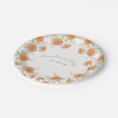 Assiettes En Carton Orange Rose Wedding (Angle)