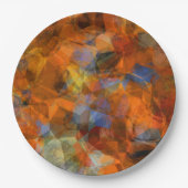 Assiettes En Carton Orange rouillé Conception abstraite moderne (Devant)