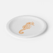 Assiettes En Carton Orange Seahorse (Angle)