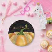 Assiettes En Carton Orange Sparkle Citrouille Halloween fête d'anniver (Fête)