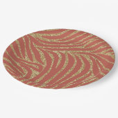 Assiettes En Carton Orange Spice Gold Parties scintillant Zebra Annive (Angle)