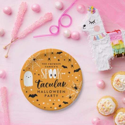 Assiettes En Carton Orange Spooktacular Halloween Party (Fête)