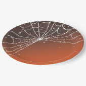 Assiettes En Carton Orange Sunset Sparkling Diamond Spider Web (Angle)