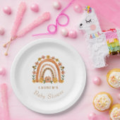 Assiettes En Carton Orange Terracotta Bohemian | Baby shower arc-en-ci (Fête)