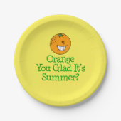 Assiettes En Carton Orange You Glad C'est Summer Pun Jaune (Devant)