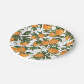 Assiettes En Carton Oranges botaniques d'agrumes doux d'été Verdure (Angle)
