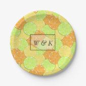 Assiettes En Carton oranges citrons citron vert agrumes (Devant)