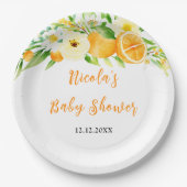 Assiettes En Carton Oranges Citrus Baby Shower (Devant)