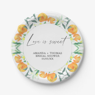 Assiettes En Carton Oranges Citrus - Douche nuptiale
