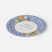 Assiettes En Carton Oranges Classic Bleu Blanc Positano Wedding shower (Angle)