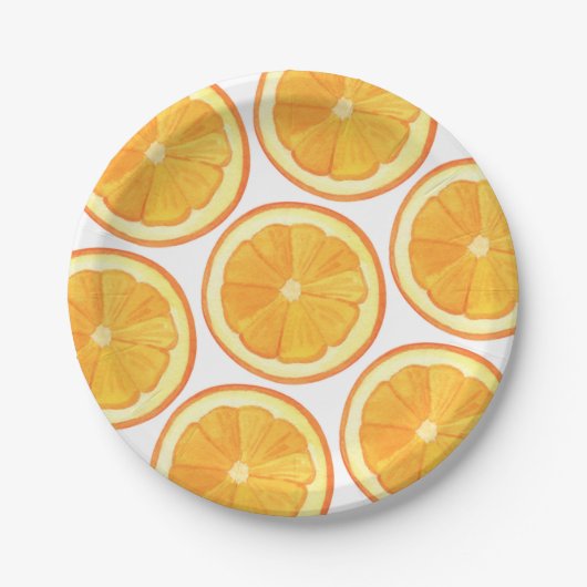 Assiettes En Carton Oranges - Plaques de papier (Devant)