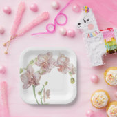 Assiettes En Carton Orchidée illustrée à la main (Fête)