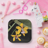 Assiettes En Carton Orchidée jaune Fleur tropicale Botanique (Fête)