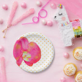 Assiettes En Carton Orchidée rose orange aquarelle (Fête)