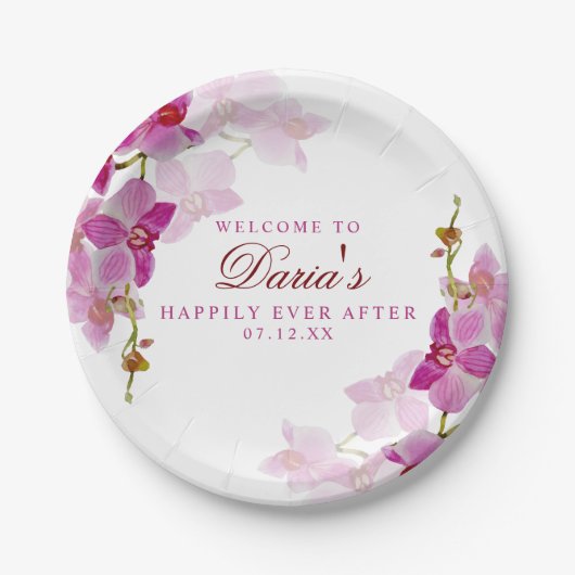 Assiettes En Carton Orchidée tropicale (Devant)