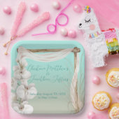 Assiettes En Carton Orchidées & Arc Boho sur la plage Mariage (Fête)