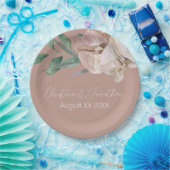 Assiettes En Carton Orchidées d'aquarelle romantique sur Dusty Blush (Fête)