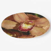 Assiettes En Carton Orchidées de Pêche avec Raindrops Floral (Angle)