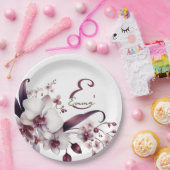 Assiettes En Carton Orchidées délicates blanches et magenta personnali (Fête)
