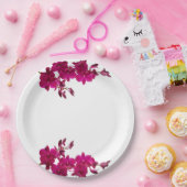 Assiettes En Carton Orchidées Fuchsia sur plaques Mariages-blanches (Fête)
