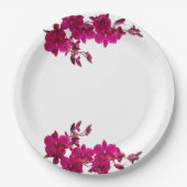 Assiettes En Carton Orchidées Fuchsia sur plaques Mariages-blanches (Devant)