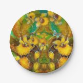 Assiettes En Carton Orchidées Jaunes Magique Or Étoiles Vert (Devant)