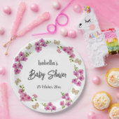 Assiettes En Carton Orchidées Papillon tropical violet rose (Fête)