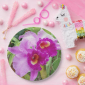 Assiettes En Carton Orchidées pourpres de Cattleya (Fête)
