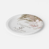 Assiettes En Carton Orchidées romantiques et Pampas Mariage en herbe (Angle)