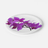 Assiettes En Carton Orchidées violettes sur plaque de papier (Angle)