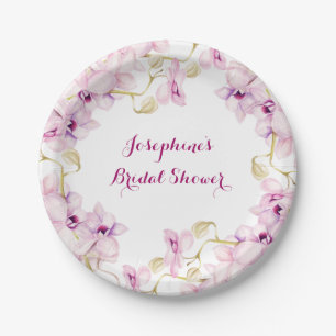 Assiettes En Carton Orchidées violettes tropicales Fête des mariées fl