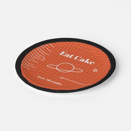 Assiettes En Carton Ordinateur Écran Spatial Manger Gâteau Anniversair (Angle)